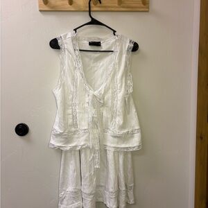 ASOS White two piece set dress and vest